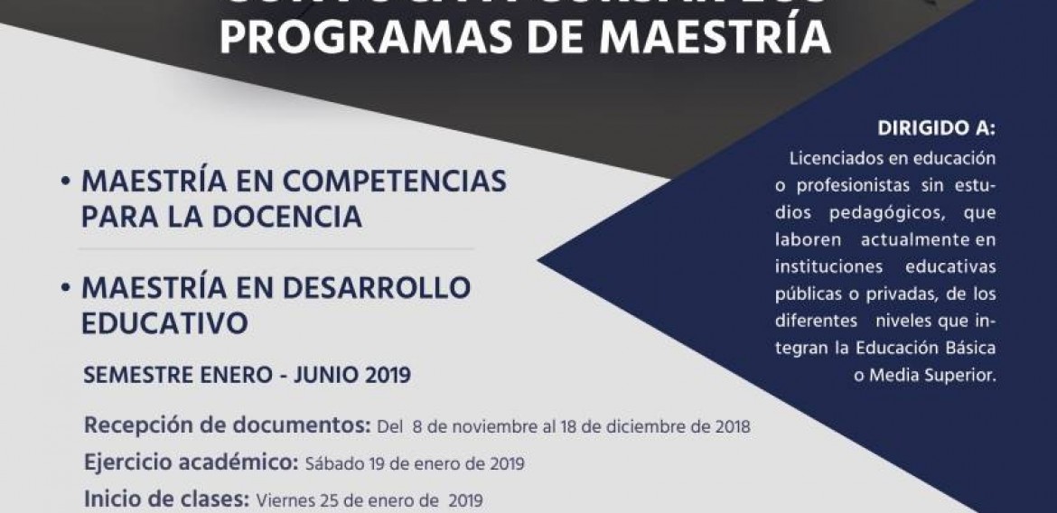 CCHEP invita a cursar sus programas de Maestría en Competencias para la Docencia y Maestría en Desarrollo Educativo